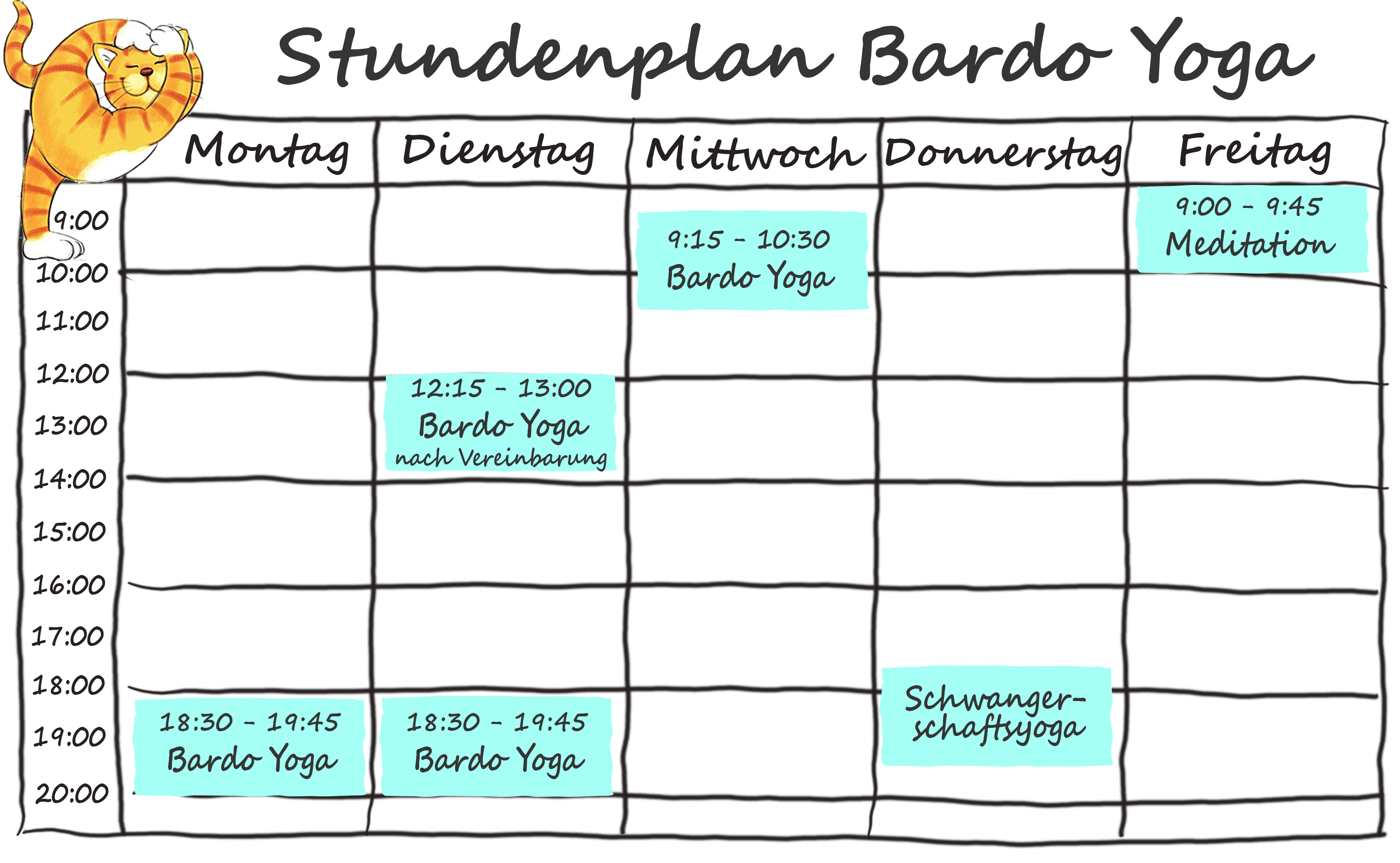 Stundenplan Bardo Yoga